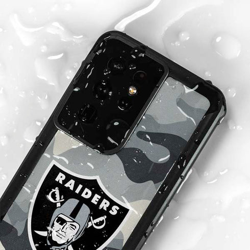 NFL Las Vegas Raiders Camo Galaxy S24 Ultra Waterproof Case