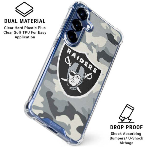NFL Las Vegas Raiders Camo Galaxy S25 Clear Case