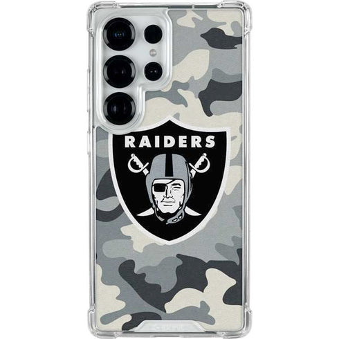 NFL Las Vegas Raiders Camo Galaxy S25 Ultra Clear Case