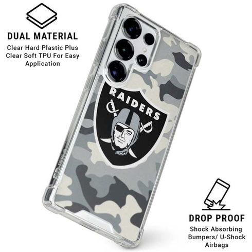 NFL Las Vegas Raiders Camo Galaxy S25 Ultra Clear Case