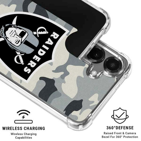 NFL Las Vegas Raiders Camo Galaxy S26 Clear Case