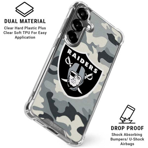 NFL Las Vegas Raiders Camo Galaxy S26 Plus Clear Case