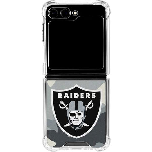NFL Las Vegas Raiders Camo Galaxy Z Flip6 Clear Case