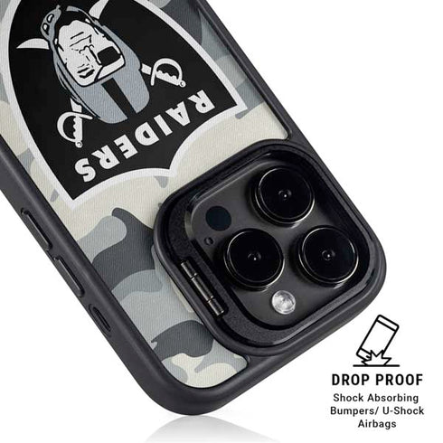 NFL Las Vegas Raiders Camo iPhone 14 Pro Max Kickstand Case