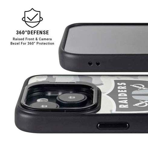 NFL Las Vegas Raiders Camo iPhone 15 Plus Kickstand Case