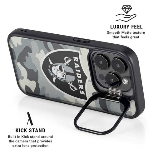 NFL Las Vegas Raiders Camo iPhone 15 Pro Kickstand Case