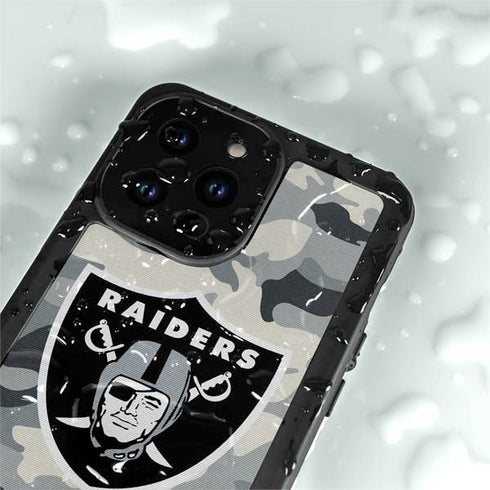 NFL Las Vegas Raiders Camo iPhone 15 Pro Waterproof Case
