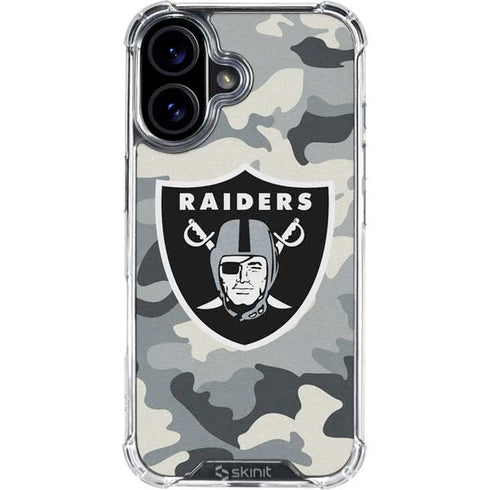 NFL Las Vegas Raiders Camo iPhone 16 Clear Case