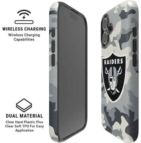 NFL Las Vegas Raiders Camo iPhone 16 Plus Magsafe Impact Case
