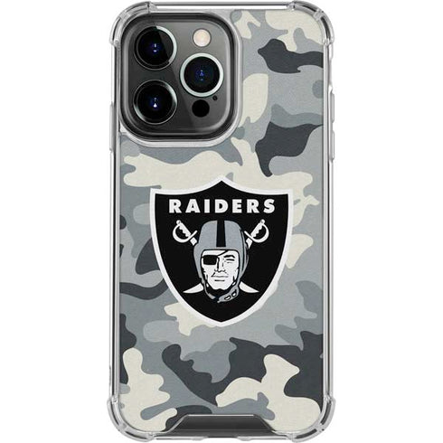 NFL Las Vegas Raiders Camo iPhone 16 Pro Clear Case