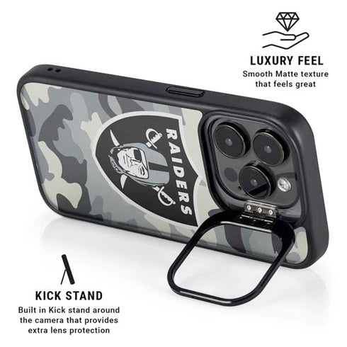 NFL Las Vegas Raiders Camo iPhone 16 Pro Kickstand Case