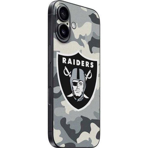 NFL Las Vegas Raiders Camo iPhone 16 Skin