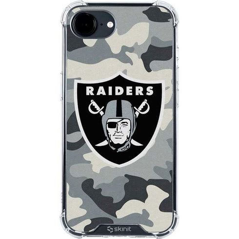 NFL Las Vegas Raiders Camo iPhone 16e Clear Case