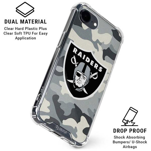 NFL Las Vegas Raiders Camo iPhone 16e Clear Case