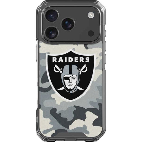 NFL Las Vegas Raiders Camo iPhone 18 Pro Clear Case