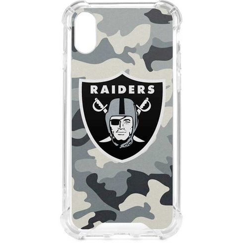 NFL Las Vegas Raiders Camo iPhone XS Clear Case