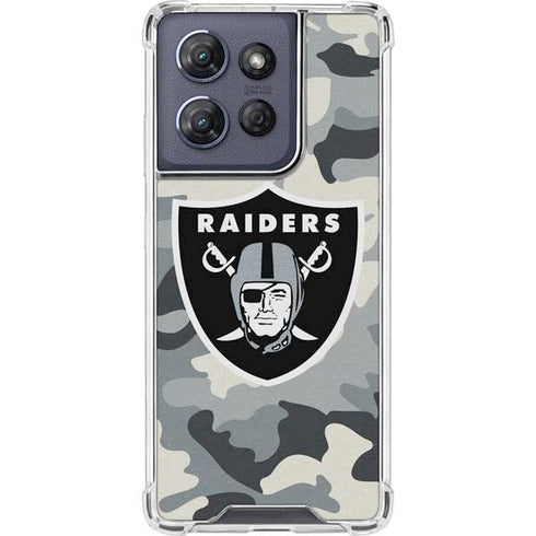NFL Las Vegas Raiders Camo Moto G 5G (2025) Clear Case