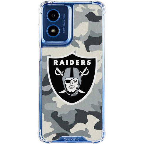 NFL Las Vegas Raiders Camo Moto G 5G (2024) Clear Case
