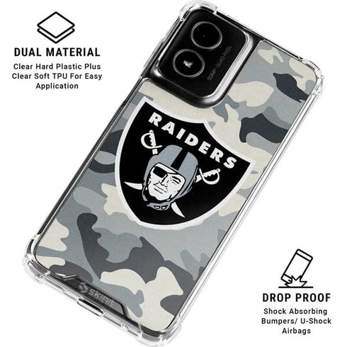 NFL Las Vegas Raiders Camo Moto G Power 5G (2024) Clear Case
