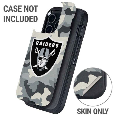 NFL Las Vegas Raiders Camo Otterbox Defender iPhone Skin