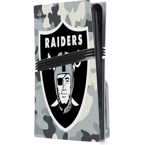 NFL Las Vegas Raiders Camo PS5 Pro Disk Console Skin