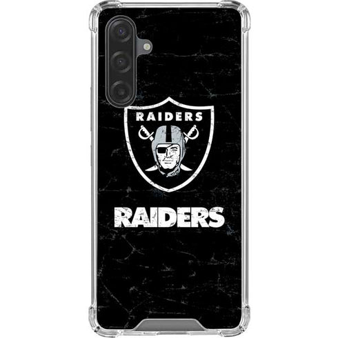 NFL Las Vegas Raiders Distressed Galaxy A17 Clear Case