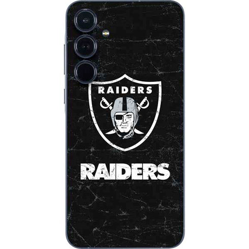 NFL Las Vegas Raiders Distressed Galaxy A35 5G Skin
