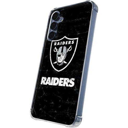 NFL Las Vegas Raiders Distressed Galaxy A55 5G Clear Case