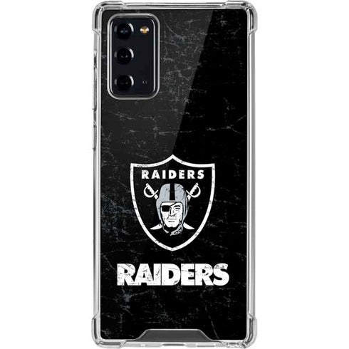 NFL Las Vegas Raiders Distressed Galaxy Note20 5G Clear Case