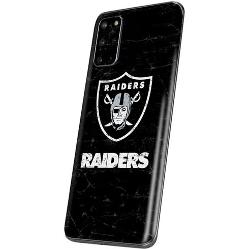 NFL Las Vegas Raiders Distressed Galaxy S20 Plus Skin