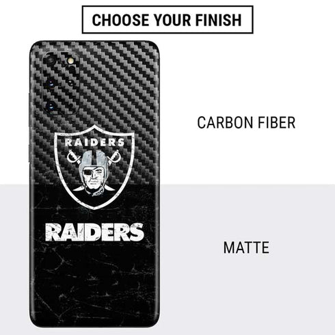 NFL Las Vegas Raiders Distressed Galaxy S20 Plus Skin