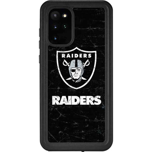NFL Las Vegas Raiders Distressed Galaxy S20 Plus Waterproof Case