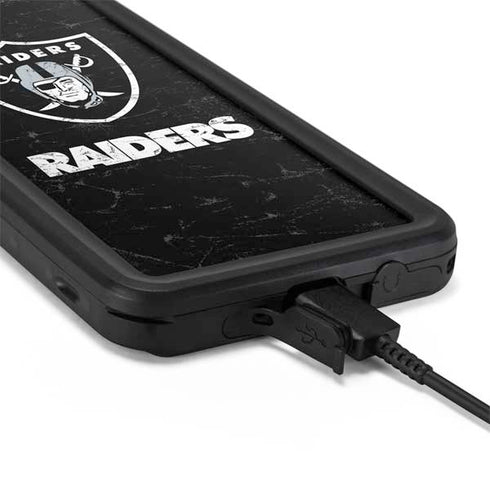 NFL Las Vegas Raiders Distressed Galaxy S20 Plus Waterproof Case
