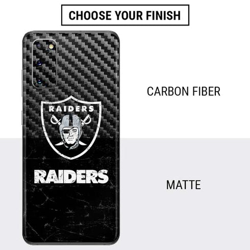 NFL Las Vegas Raiders Distressed Galaxy S20 Skin
