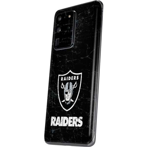 NFL Las Vegas Raiders Distressed Galaxy S20 Ultra 5G Skin