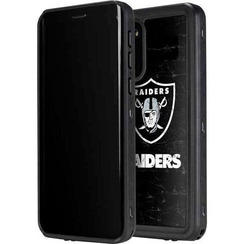 NFL Las Vegas Raiders Distressed Galaxy S20 Waterproof Case