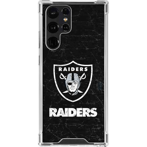 NFL Las Vegas Raiders Distressed Galaxy S23 Ultra Clear Case