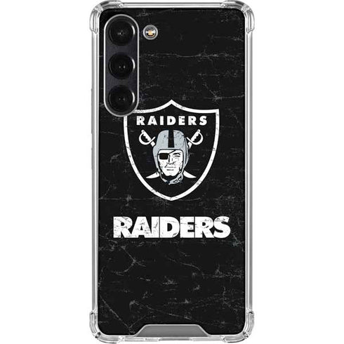 NFL Las Vegas Raiders Distressed Galaxy S24 FE Clear Case