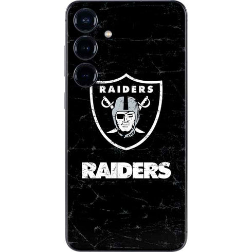 NFL Las Vegas Raiders Distressed Galaxy S25 Plus Skin