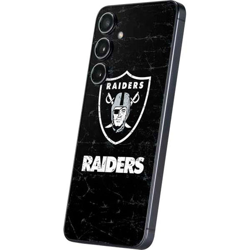 NFL Las Vegas Raiders Distressed Galaxy S25 Plus Skin
