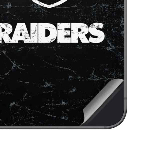 NFL Las Vegas Raiders Distressed Galaxy S25 Plus Skin