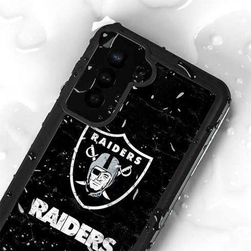 NFL Las Vegas Raiders Distressed Galaxy S24 Plus Waterproof Case