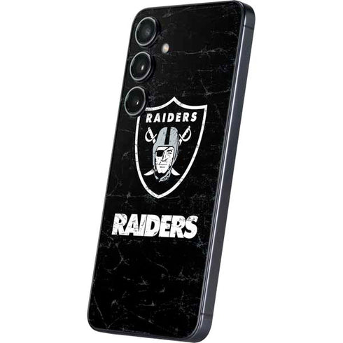 NFL Las Vegas Raiders Distressed Galaxy S25 Skin