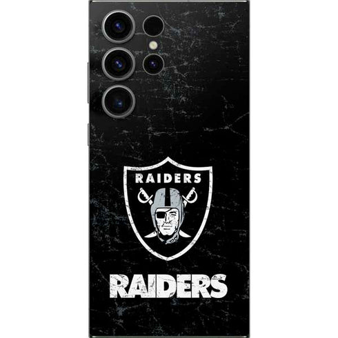 NFL Las Vegas Raiders Distressed Galaxy S25 Ultra Skin