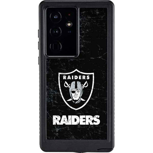 NFL Las Vegas Raiders Distressed Galaxy S24 Ultra Waterproof Case