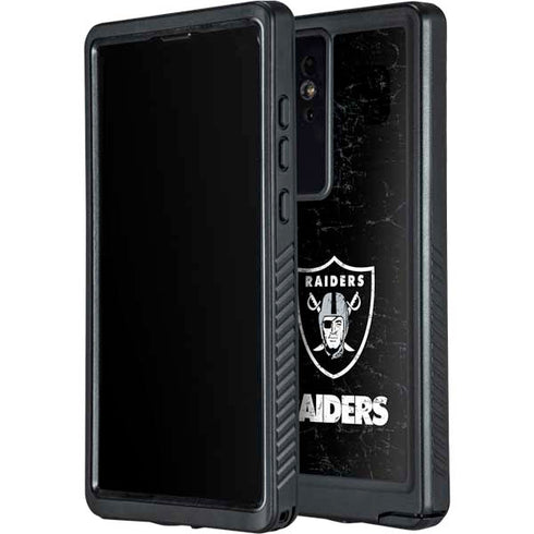 NFL Las Vegas Raiders Distressed Galaxy S24 Ultra Waterproof Case