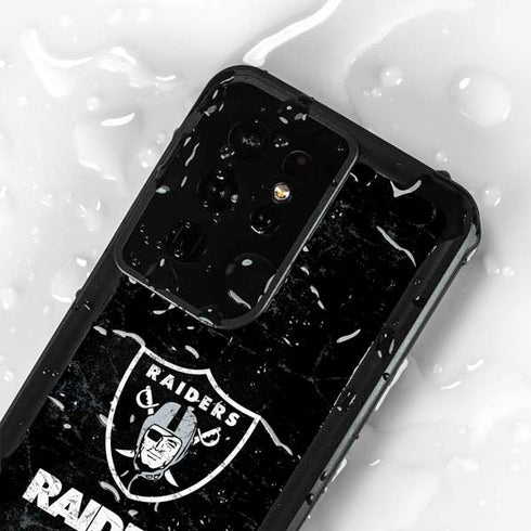 NFL Las Vegas Raiders Distressed Galaxy S24 Ultra Waterproof Case