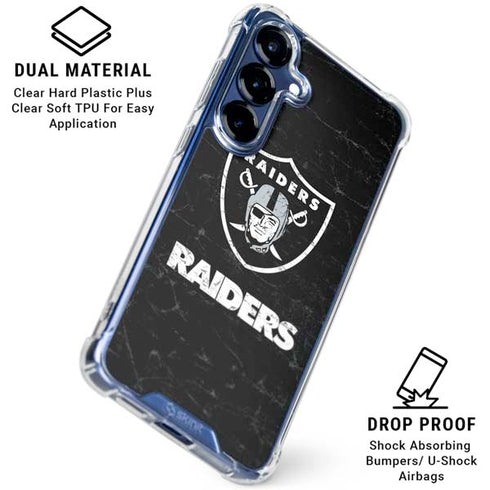 NFL Las Vegas Raiders Distressed Galaxy S25 Plus Clear Case