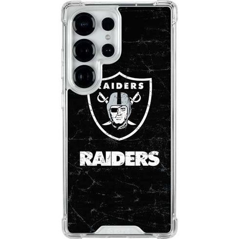 NFL Las Vegas Raiders Distressed Galaxy S25 Ultra Clear Case