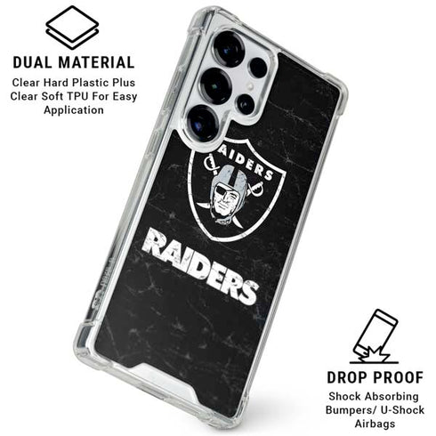 NFL Las Vegas Raiders Distressed Galaxy S25 Ultra Clear Case